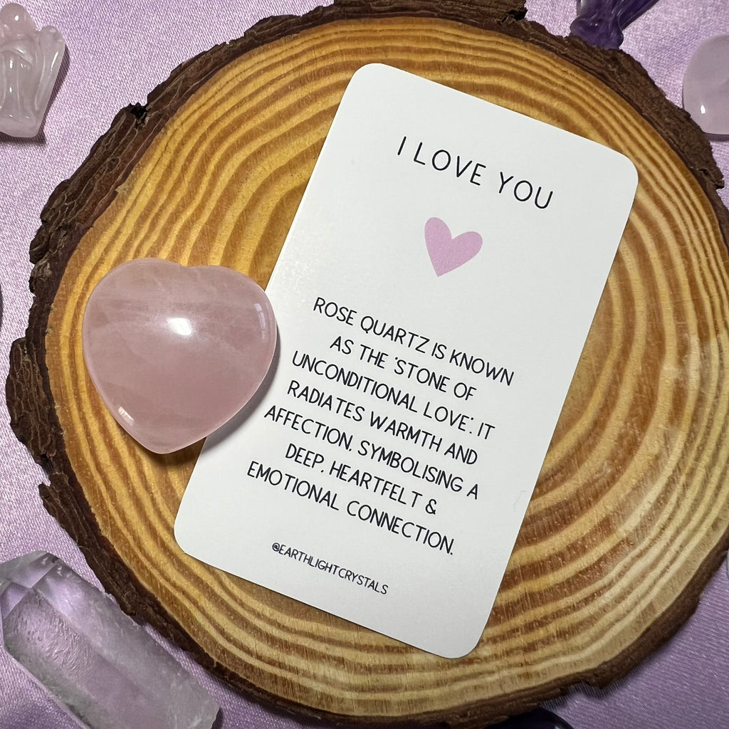 Rose Quartz Pocket Heart Crystal Healing Keepsake Gift for Love
