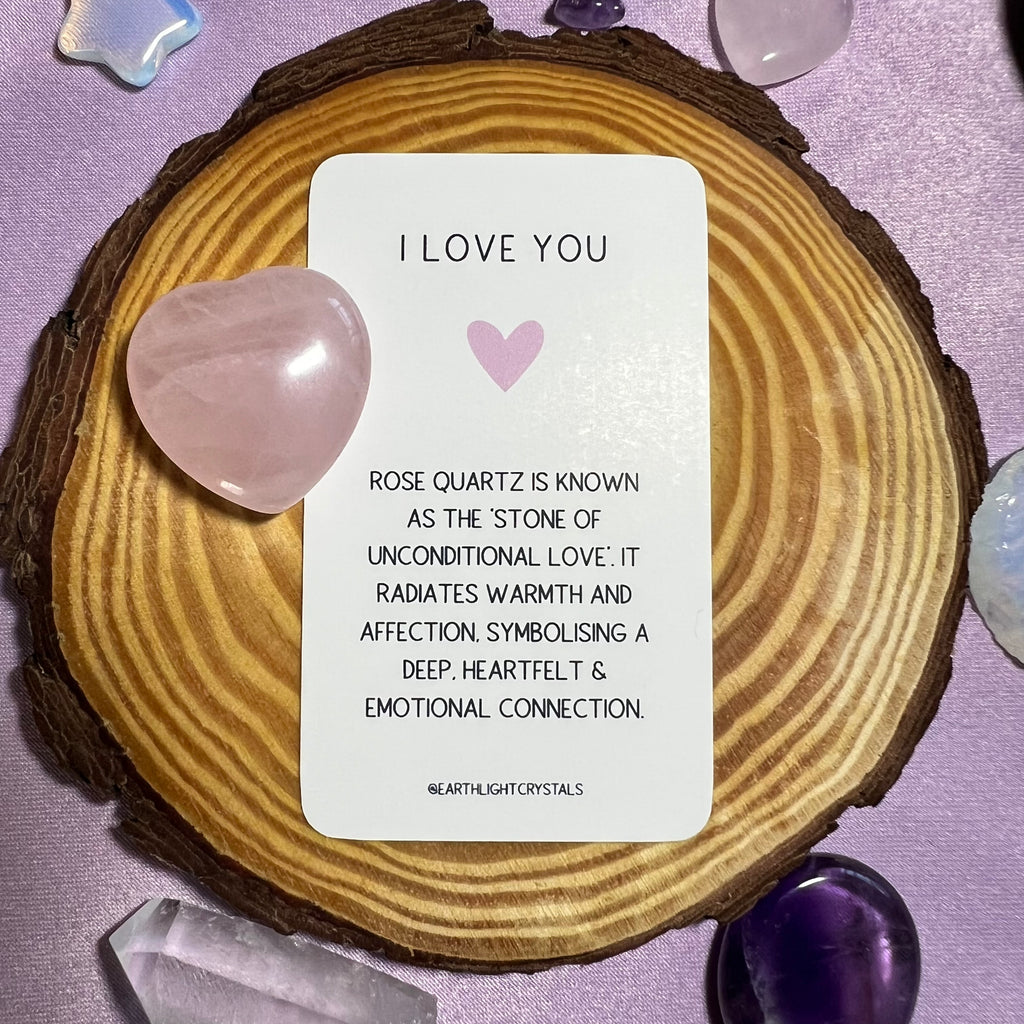 Rose Quartz Pocket Heart Crystal Healing Keepsake Gift for Love