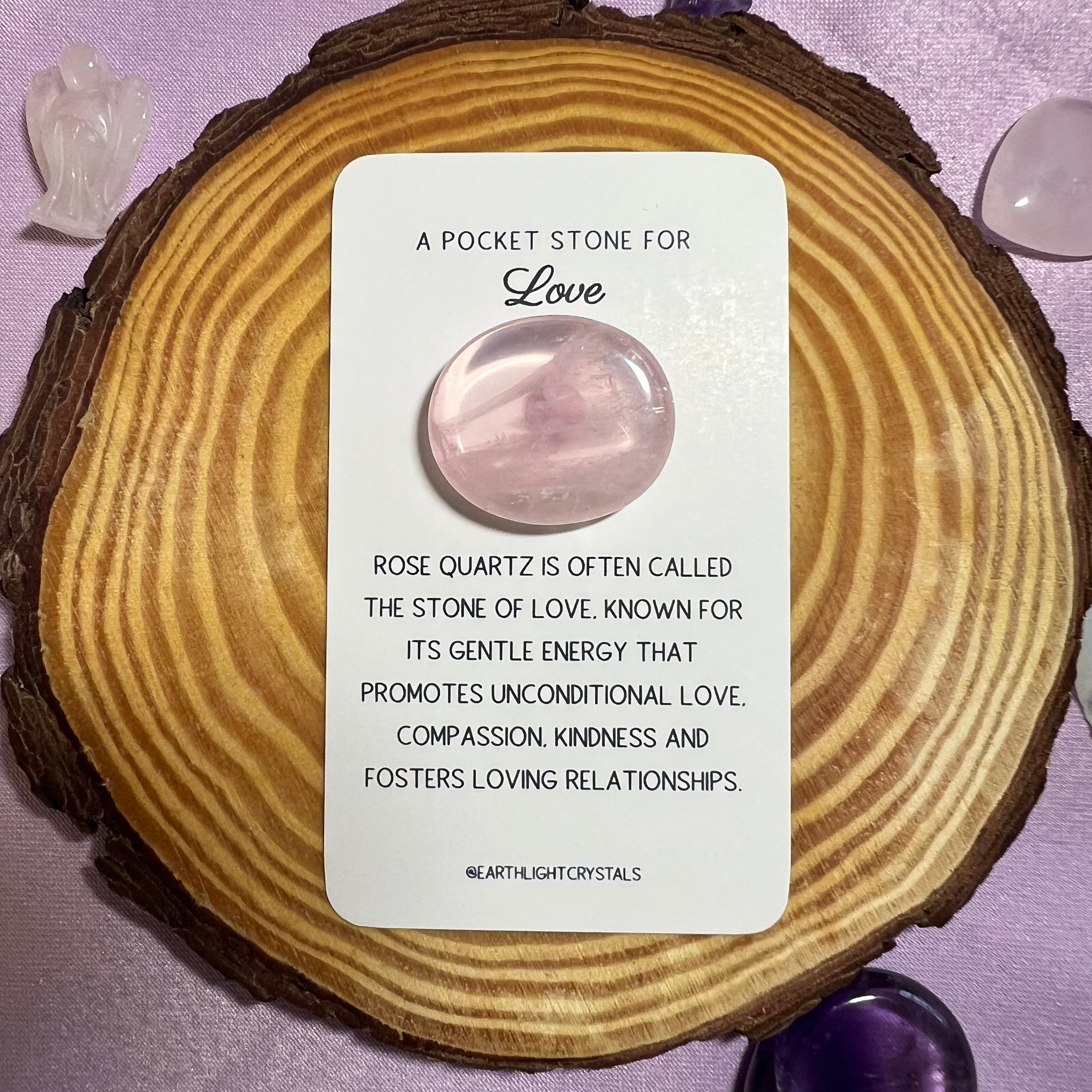 Rose Quartz Crystal Pocket Stone for Love