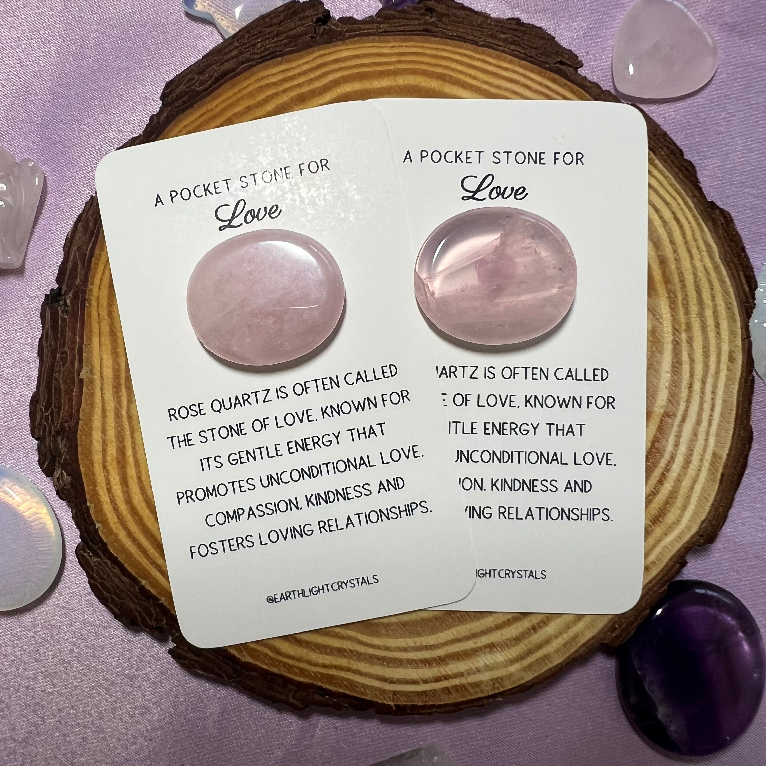 Rose Quartz Crystal Pocket Stone for Love
