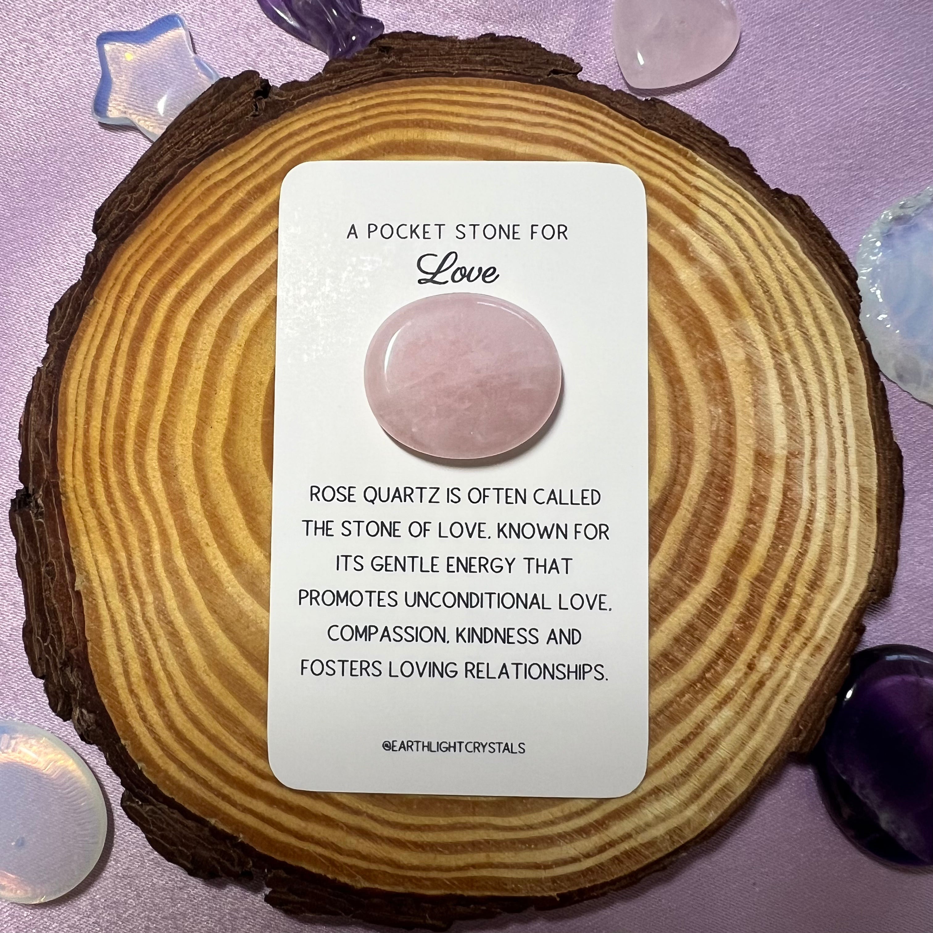 Rose Quartz Crystal Pocket Stone for Love