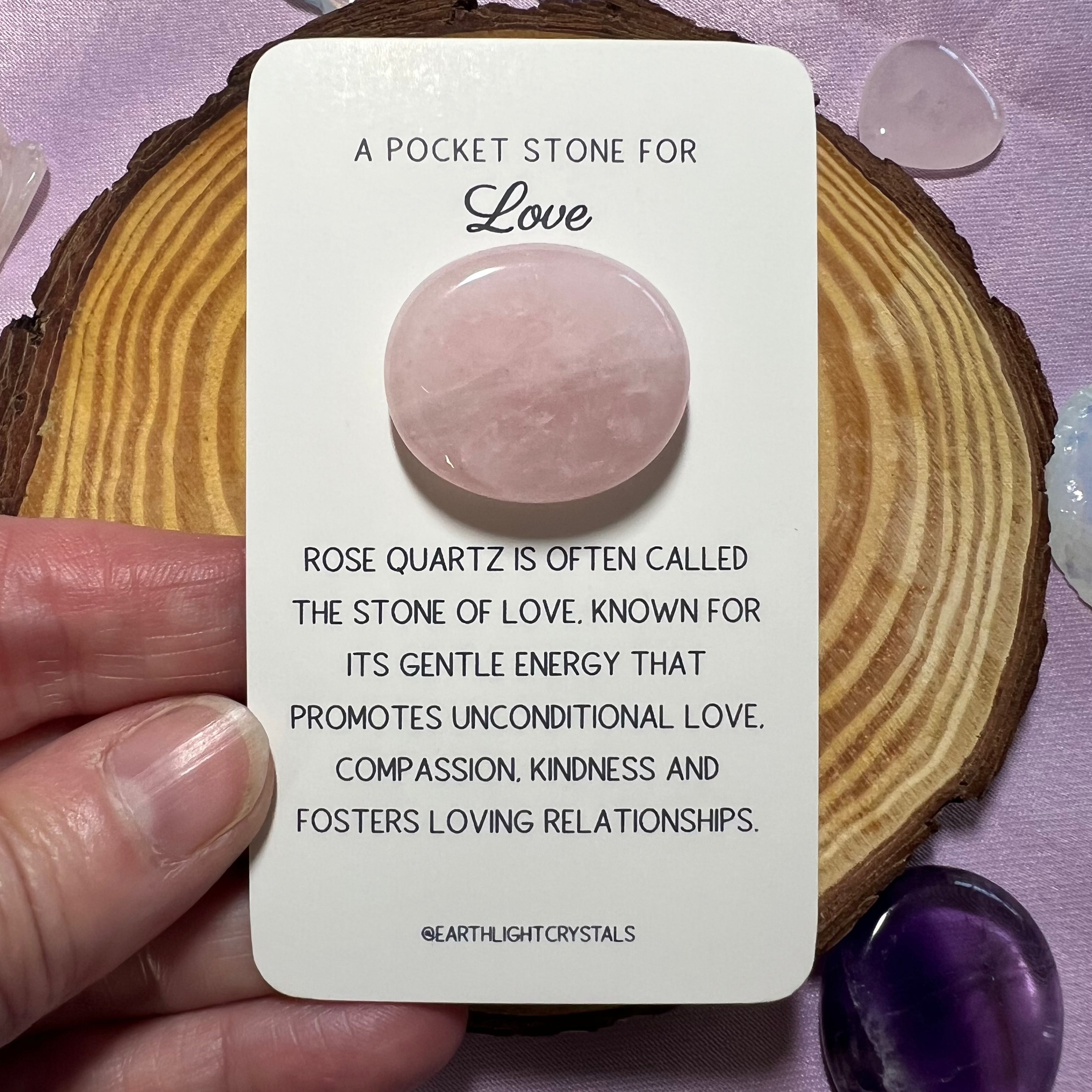 Rose Quartz Crystal Pocket Stone for Love