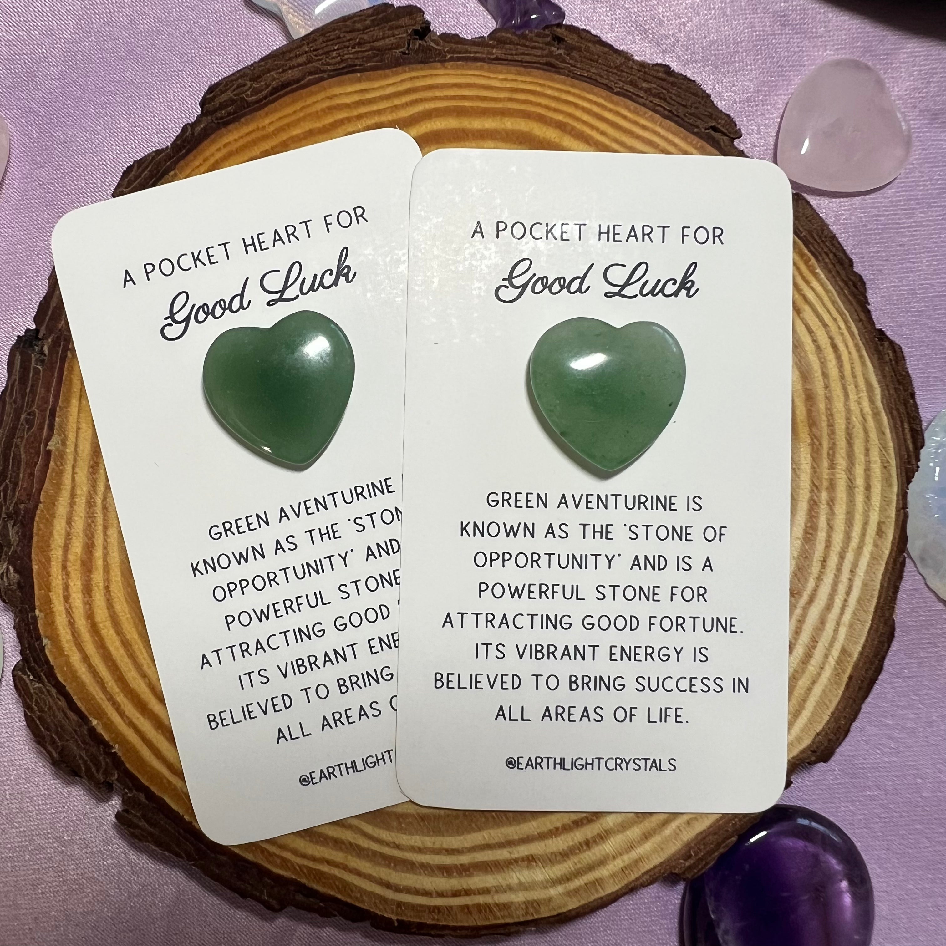 Green Aventurine Pocket Heart Crystal Healing Gift for Good Luck