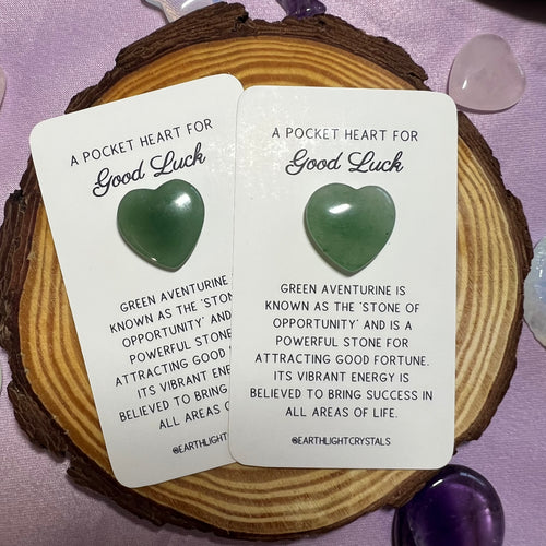 Green Aventurine Pocket Heart Crystal Healing Gift for Good Luck