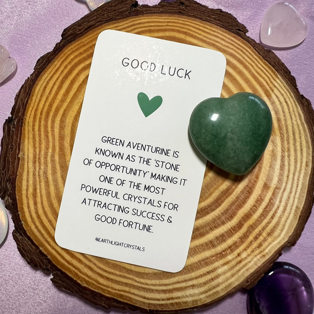 Green Aventurine Pocket Heart Crystal Healing Gift for Good Luck
