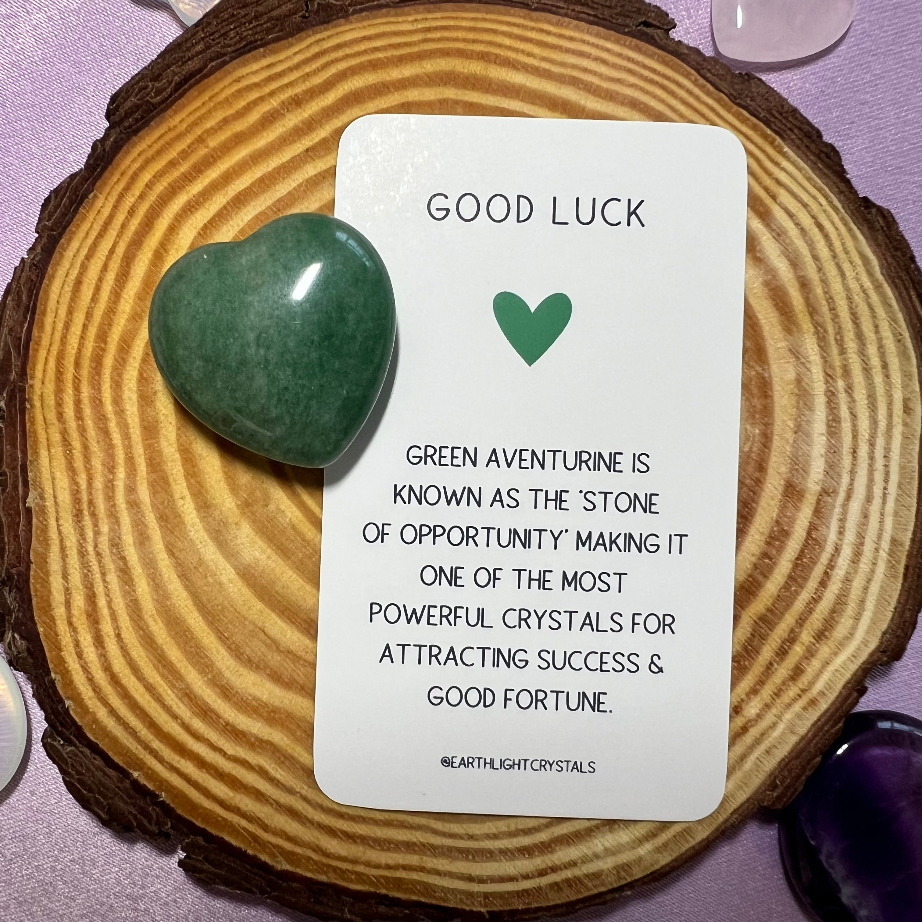 Green Aventurine Pocket Heart Crystal Healing Gift for Good Luck