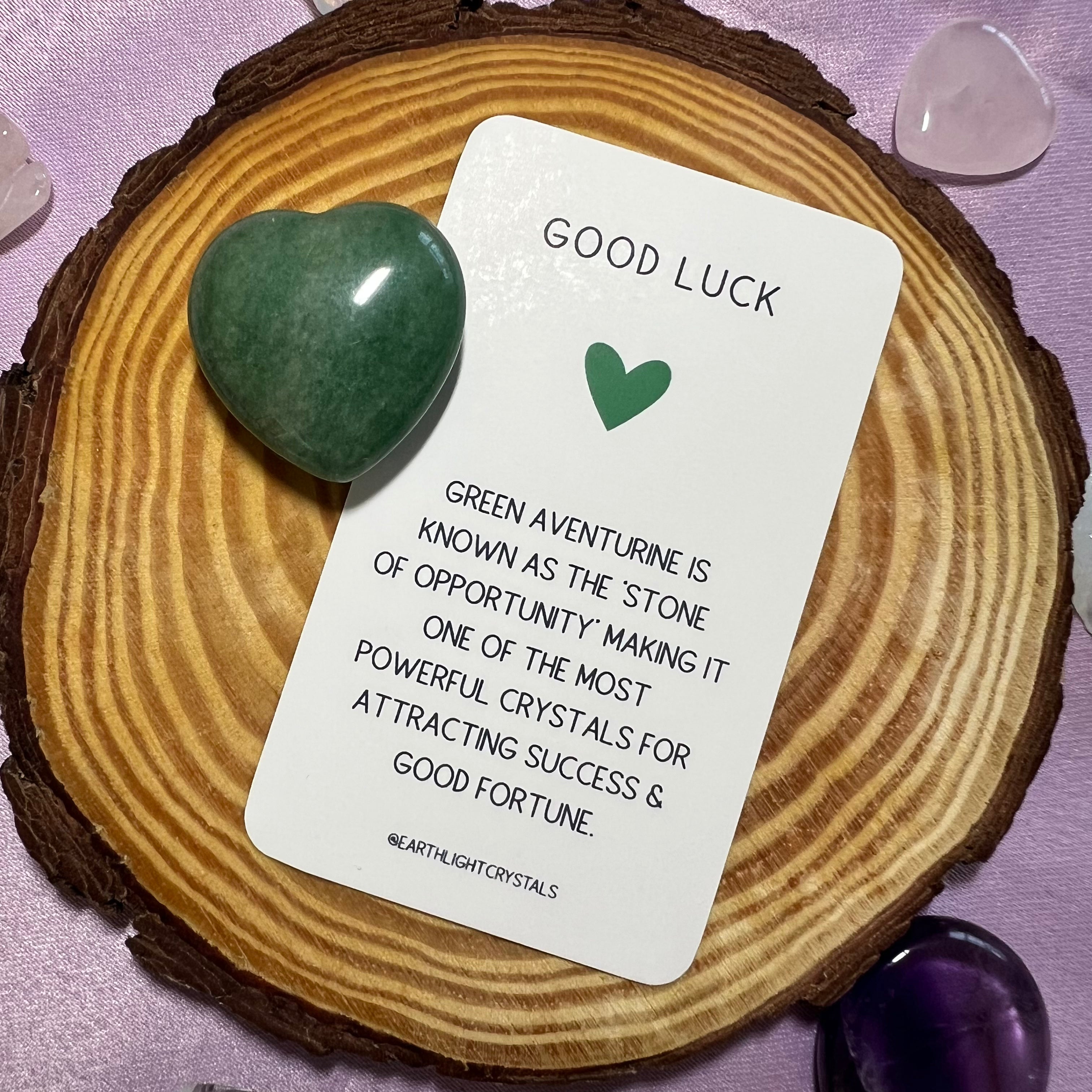 Green Aventurine Pocket Heart Crystal Healing Gift for Good Luck