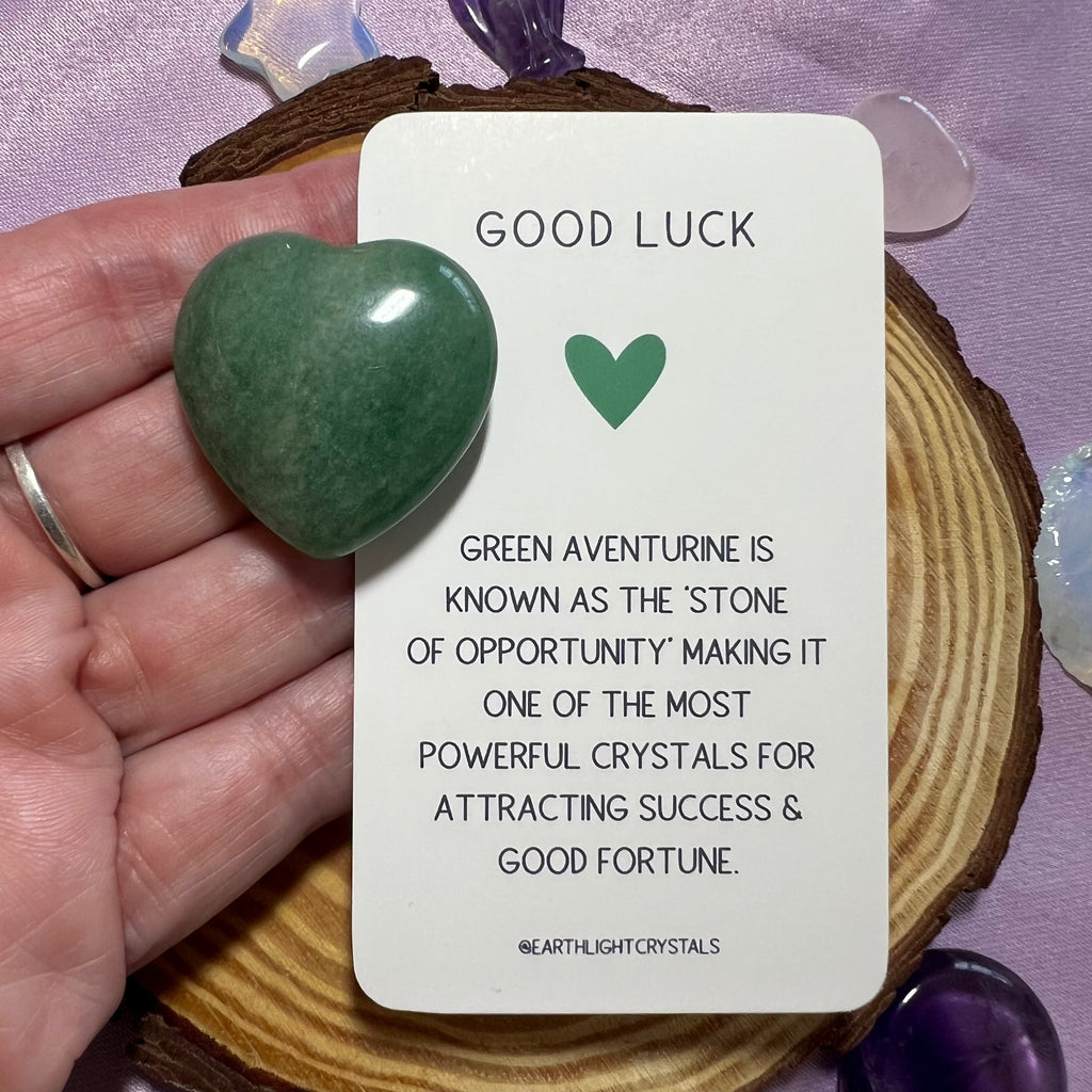 Green Aventurine Pocket Heart Crystal Healing Gift for Good Luck