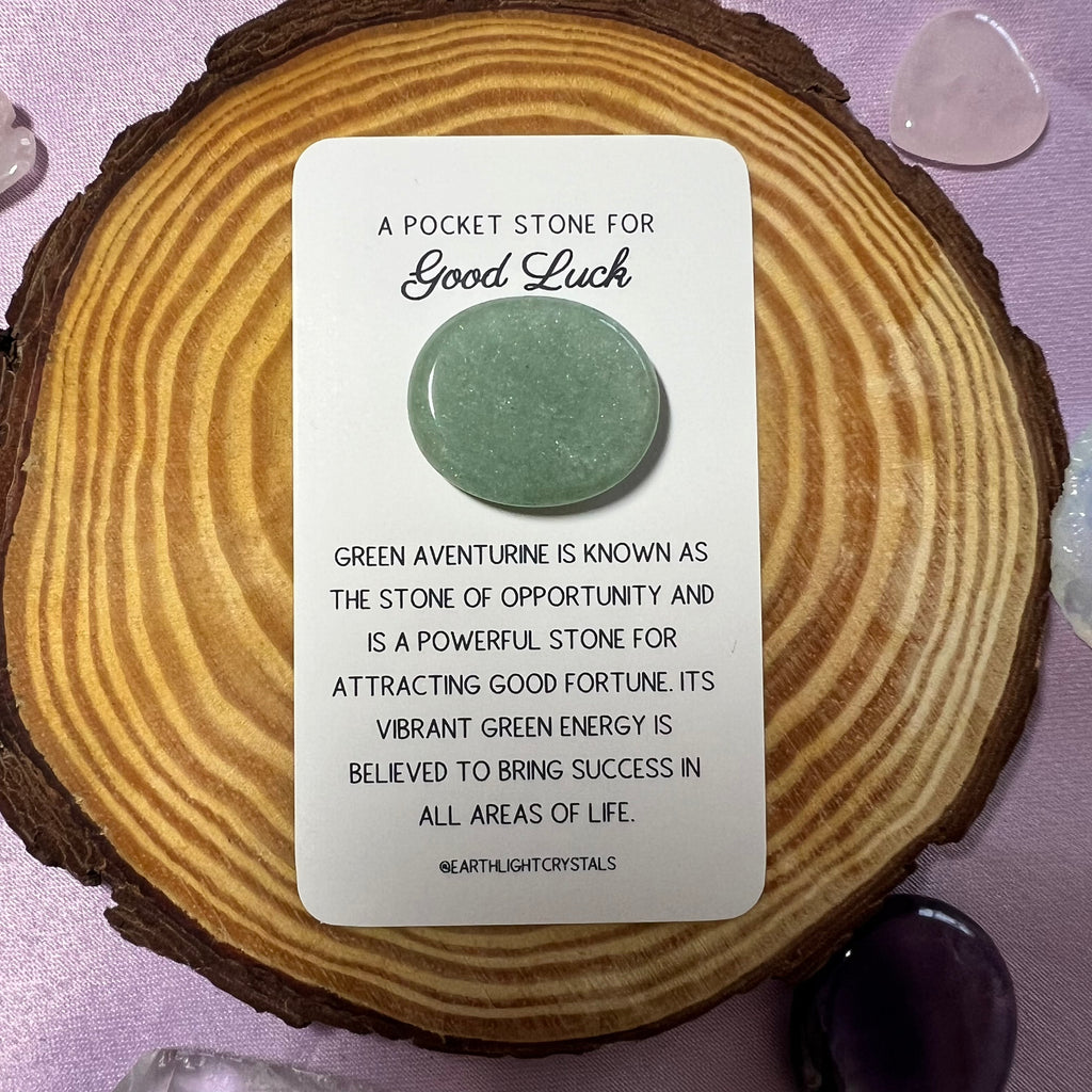 Green Aventurine Pocket Stone Crystal for Good Luck