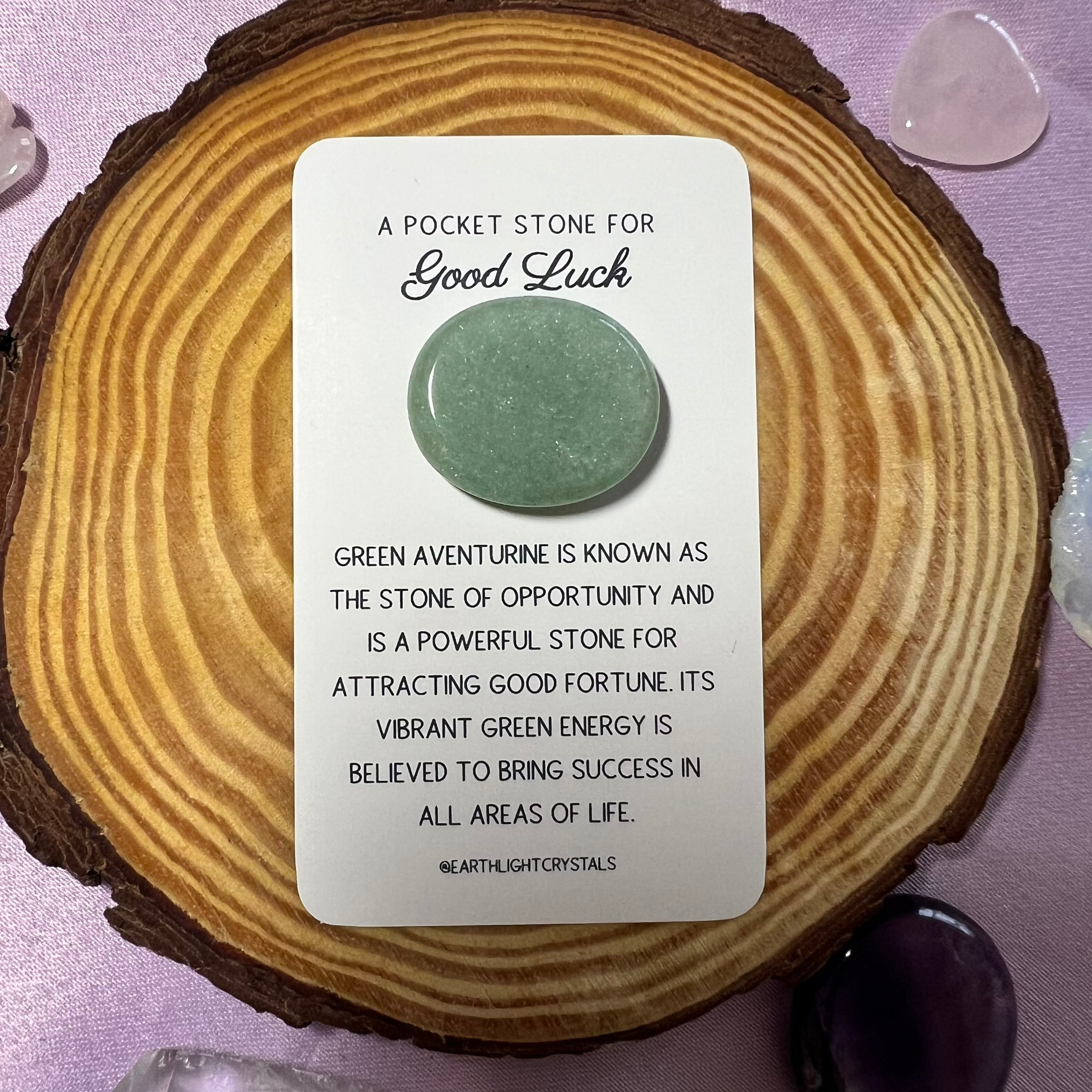 Green Aventurine Pocket Stone Crystal for Good Luck