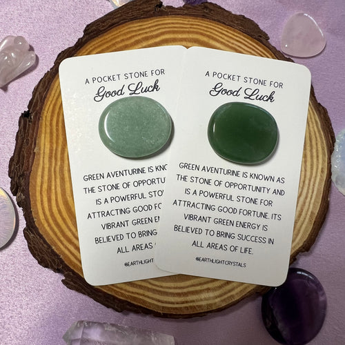Green Aventurine Pocket Stone Crystal for Good Luck