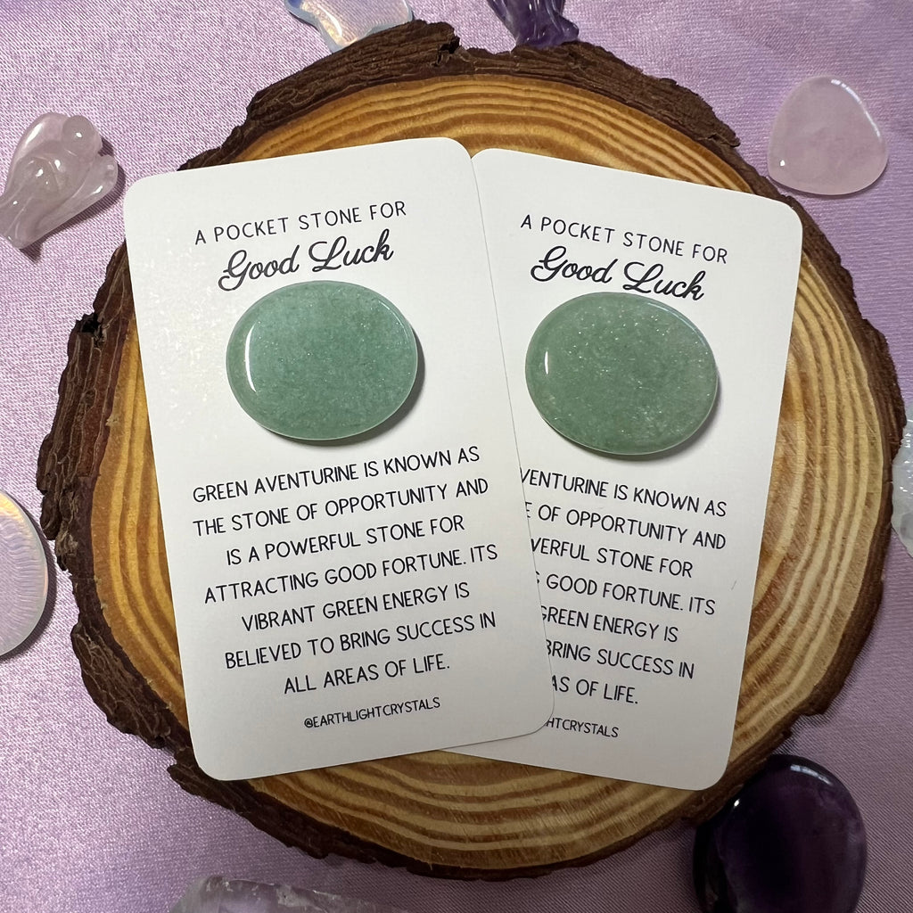 Green Aventurine Pocket Stone Crystal for Good Luck