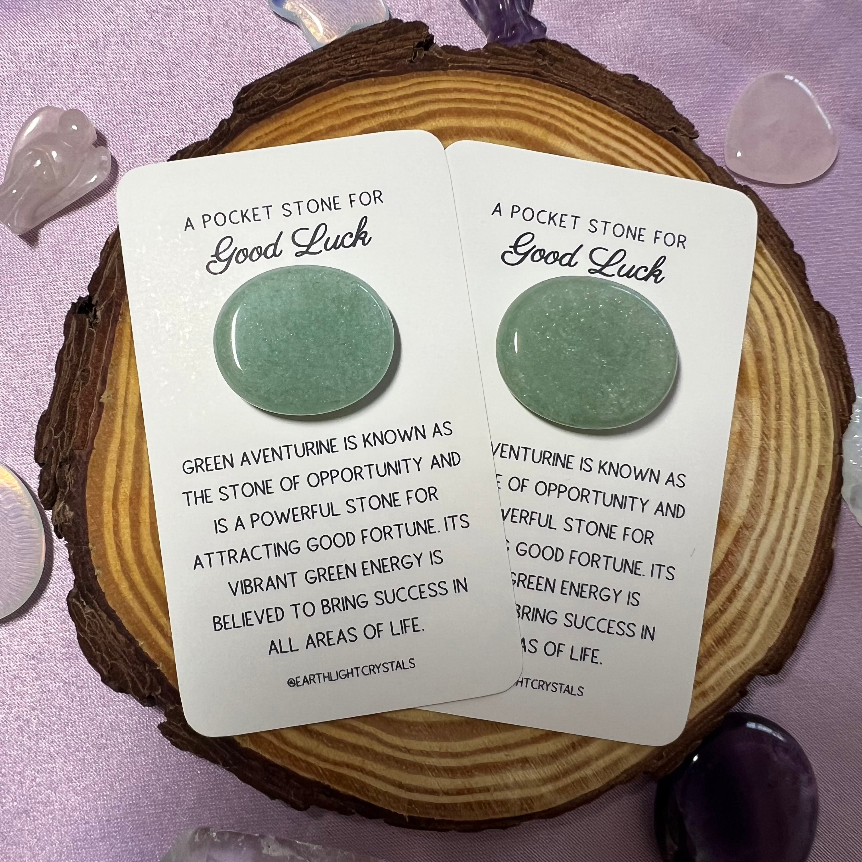 Green Aventurine Pocket Stone Crystal for Good Luck