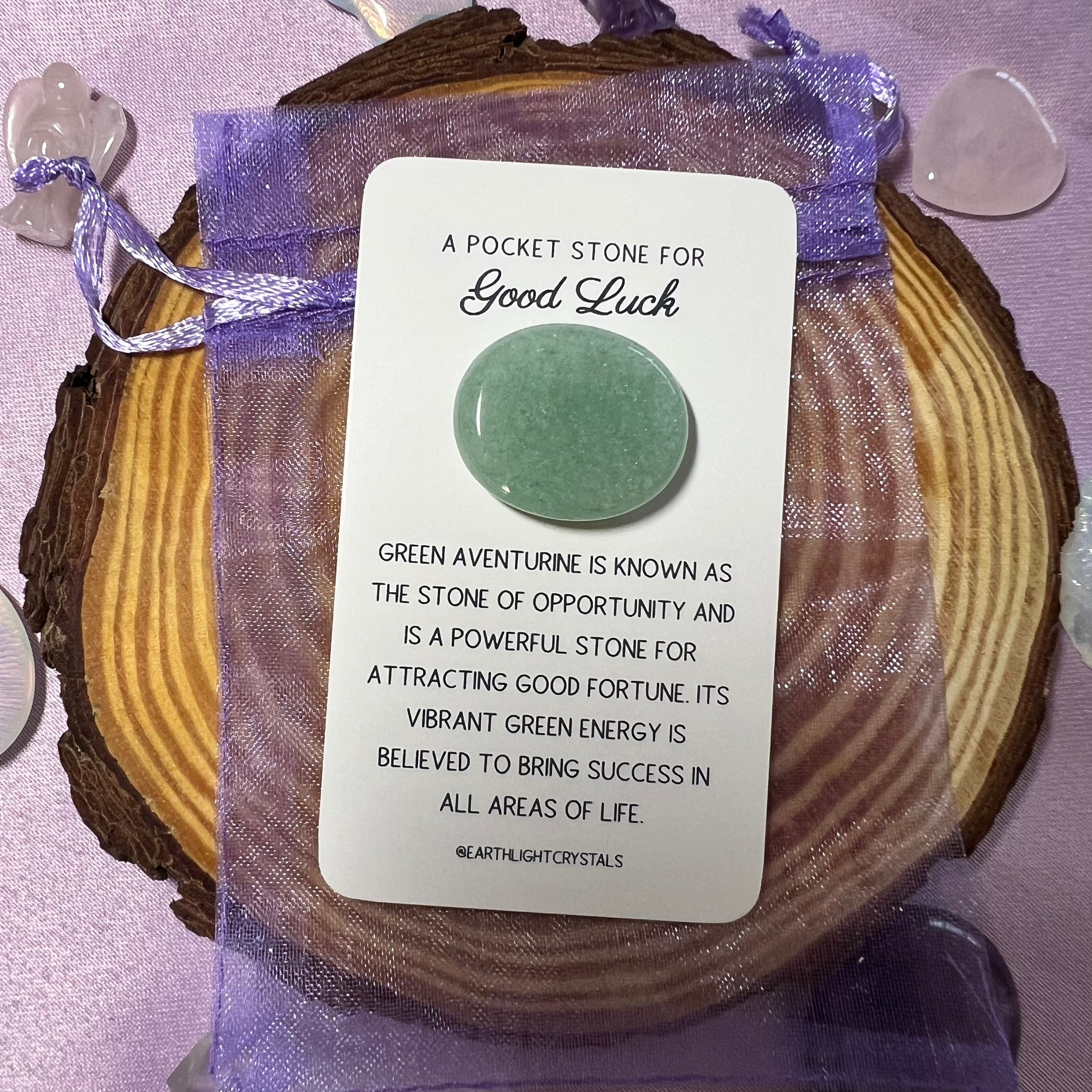 Green Aventurine Pocket Stone Crystal for Good Luck
