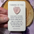 Rose Quartz Crystal Heart Thinking of You Keepsake Card