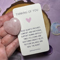 Rose Quartz Crystal Heart Thinking of You Gift