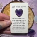 Amethyst Get Well Soon Crystal Pocket Heart Card
