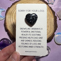 Snowflake Obsidian Crystal Heart Grief & Loss Keepsake Card