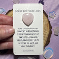 Rose Quartz Crystal Heart Grief & Loss Keepsake Card