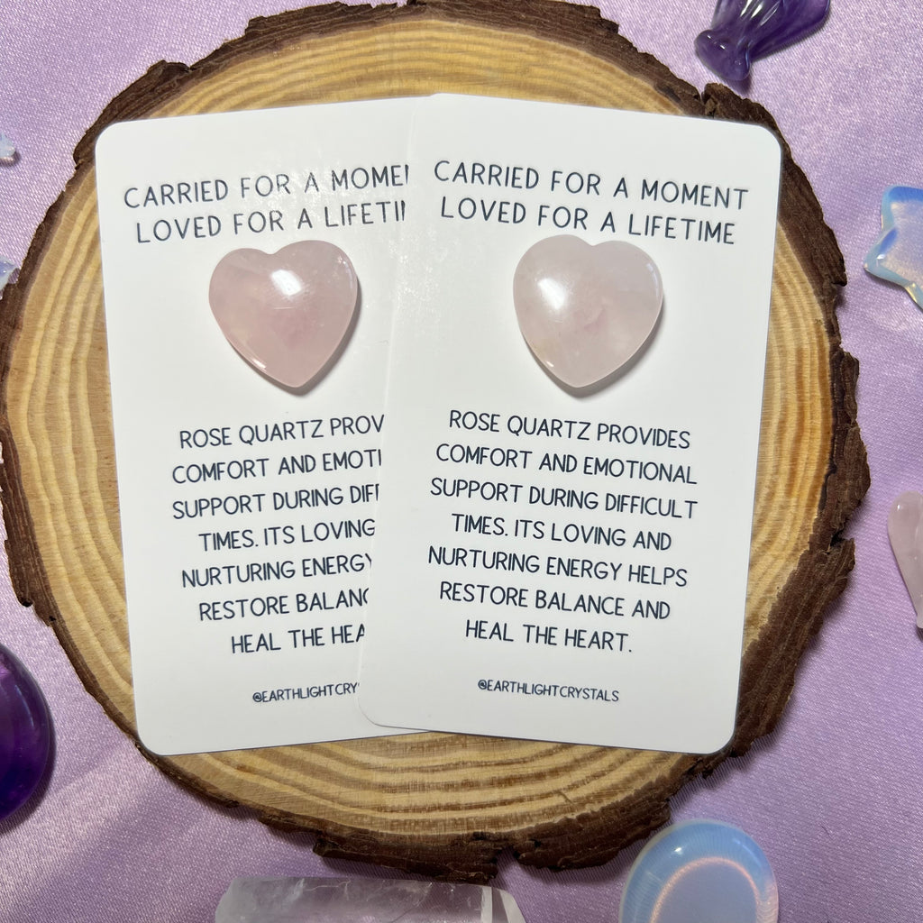Rose Quartz Crystal Heart Miscarriage Keepsake Card