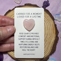 Rose Quartz Crystal Heart Miscarriage Keepsake Card