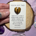 You've Got This! Tiger's Eye Pocket Heart Crystal Keepsake Card for Courage